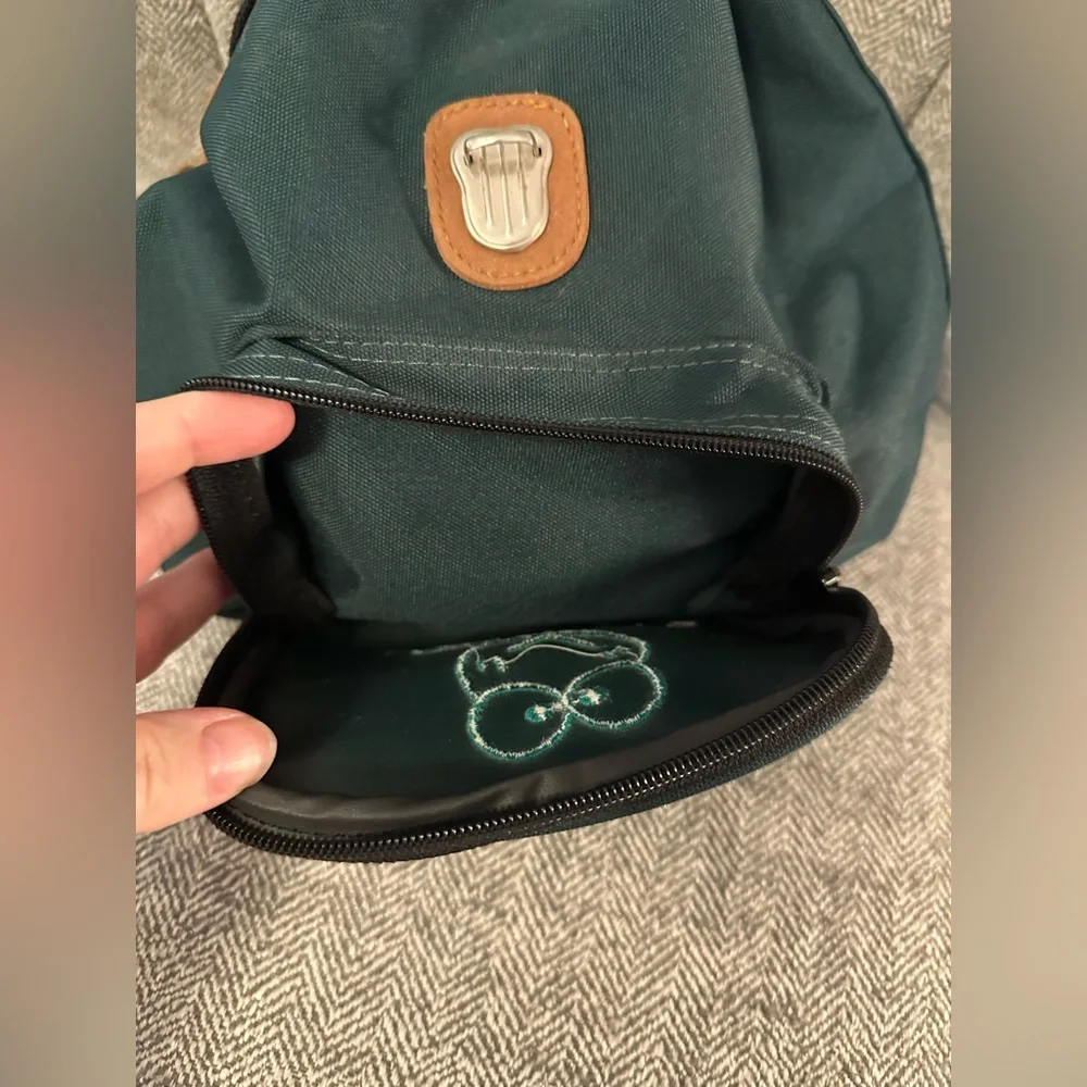 Vintage 90s Keroppi Sanrio Mini Backpack Canvas & Suede Flap - Picture 11 of 14